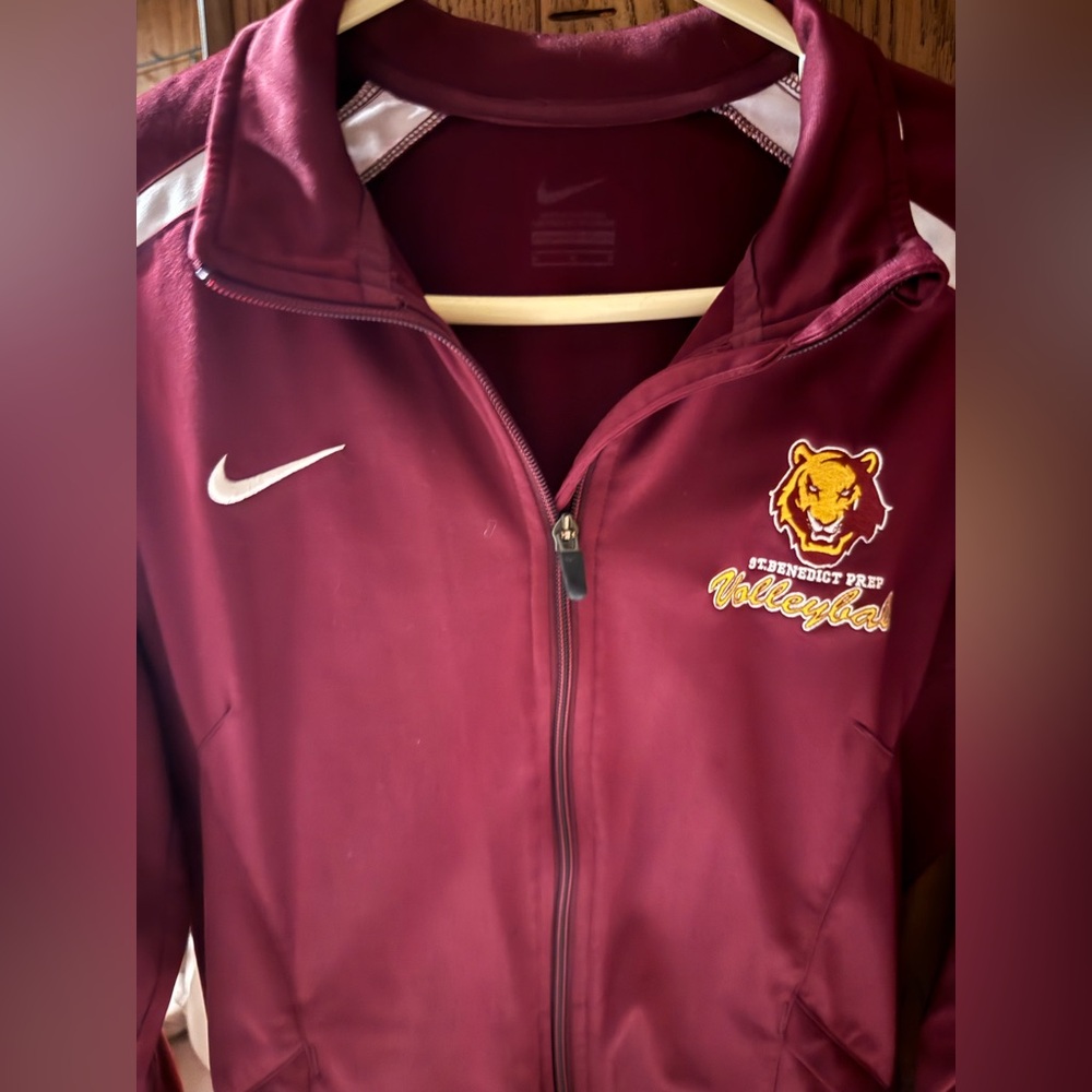 Nike Burgundy Dri-FIT Athletic Zip Up